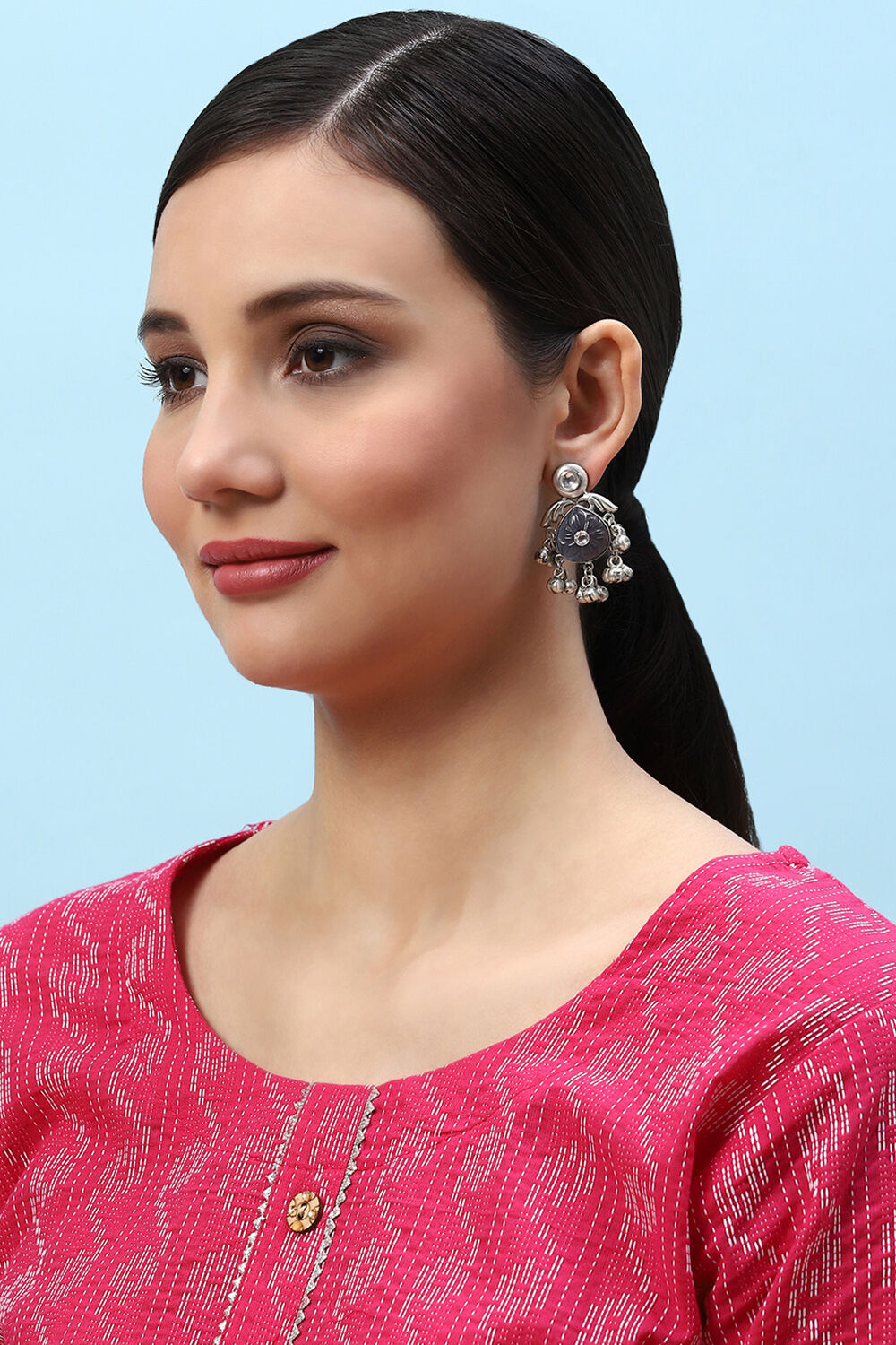 Dark Grey Brass Earrings image number 3