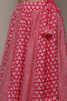 Pink Poly Cotton Straight Kurta Lehenga Set image number 2