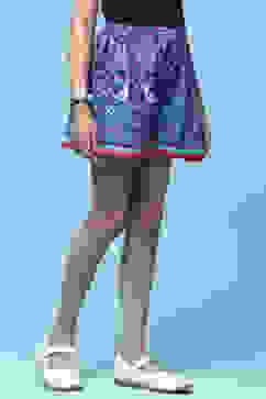 Blue Mosaic Printed Cotton Shorts image number 3