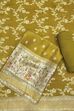 Mustard Jacquard Printed Unstitched Suit Set image number 1