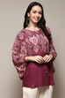 Olive Viscose Straight Printed Top image number 3