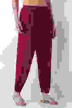 Maroon Viscose Lycra Harem Pants image number 3