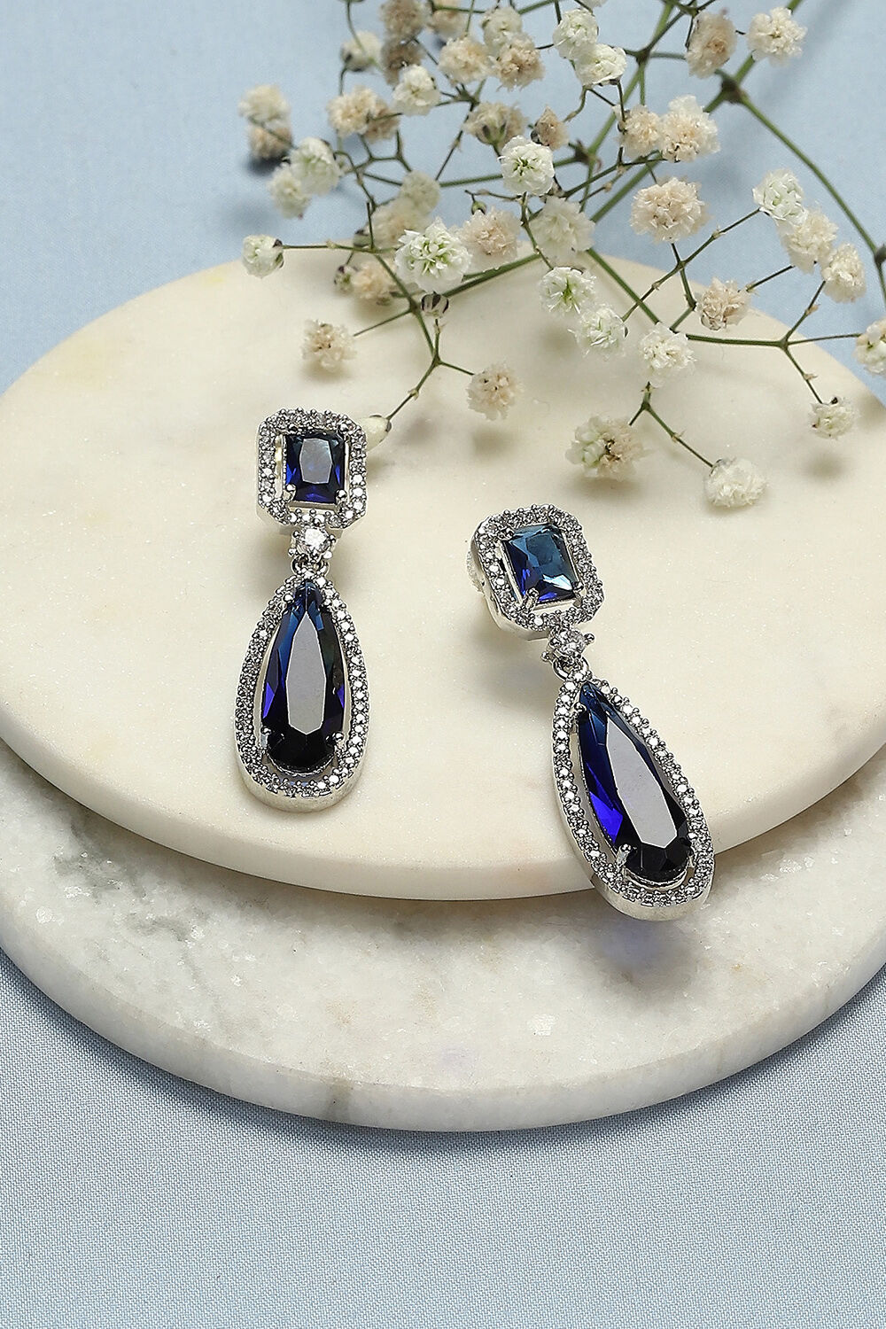 Blue Brass Earrings image number 0