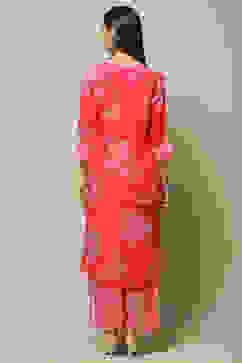 Pink LIVA Straight Printed 2 Piece Set image number 4