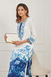 Blue Viscose Rayon Straight Kurta image number 8