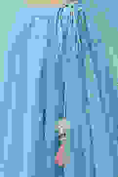 Pink & Blue Cotton Short Top Lehenga Set image number 2