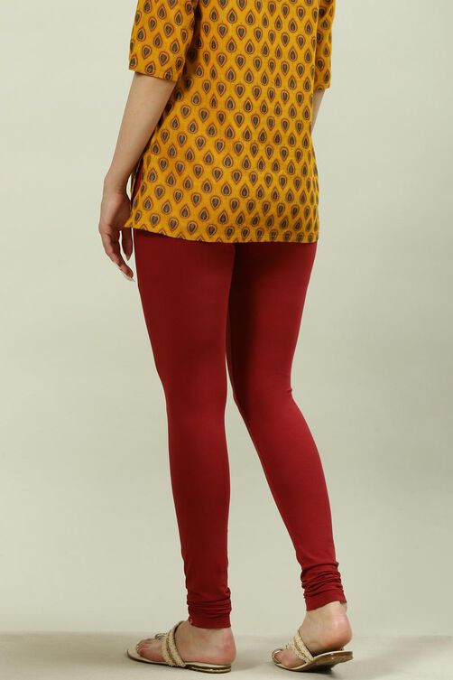 Camel Cotton Blend Solid Churidar image number 4
