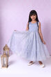 Sea Green Art Silk A Line Gown image number 3