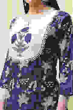 Blue Cotton Unstitched Suit Set image number 2