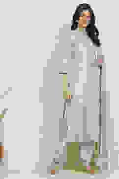 Blue Art Silk Woven Unstitched Suit Set image number 6