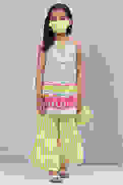 Light Blue Cotton Straight Printed Kurta Set image number 6