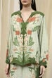 Green Viscose Blend Straight Printed Fusion Set image number 1