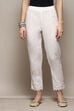 Black Cotton Slim Solid Pants image number 5