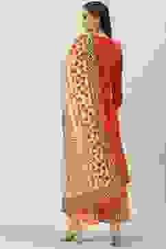 Red Cotton Solid Straight Suit Set image number 4