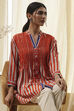 Orange Modal Printed Shirt-Style Short Kurta image number 6