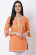 Orange Cotton Short Cotton Kurti image number 0