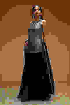 Navy Blue Art Silk Straight Sharara Set image number 6