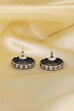 Gold & Silver Toned Brass Oxidized Studs image number 2