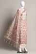 Peach Cotton Blend Unstitched Suit Set image number 0