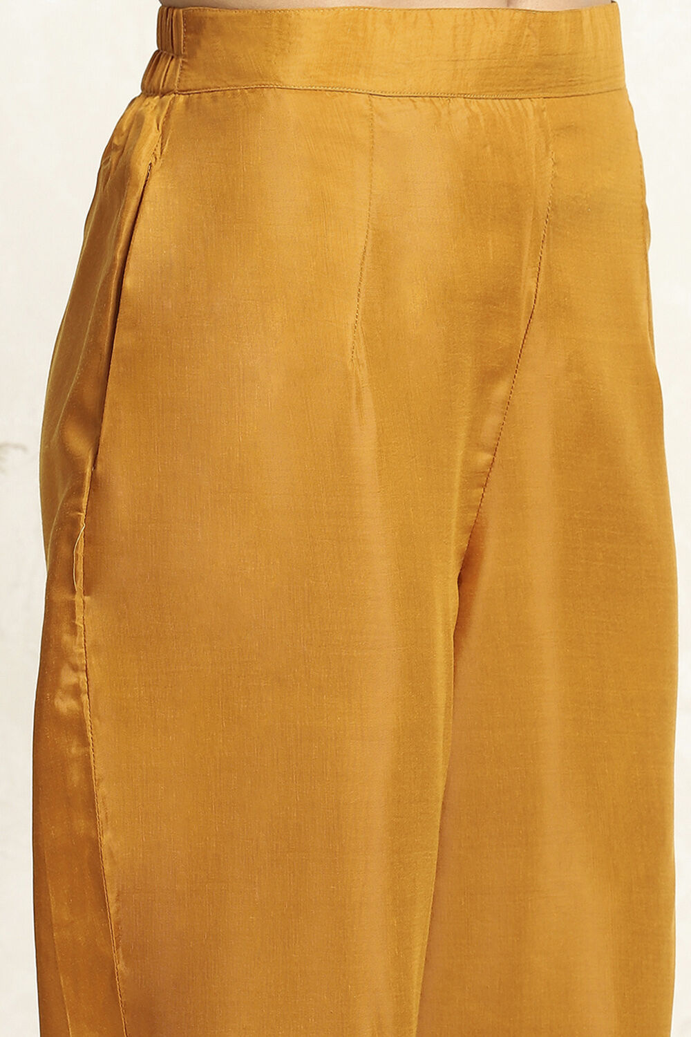 Beige Chanderi Printed Unstitched Suit Set image number 3