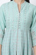 Mint Green Cotton Anarkali Kurta Lehenga Suit Set image number 1