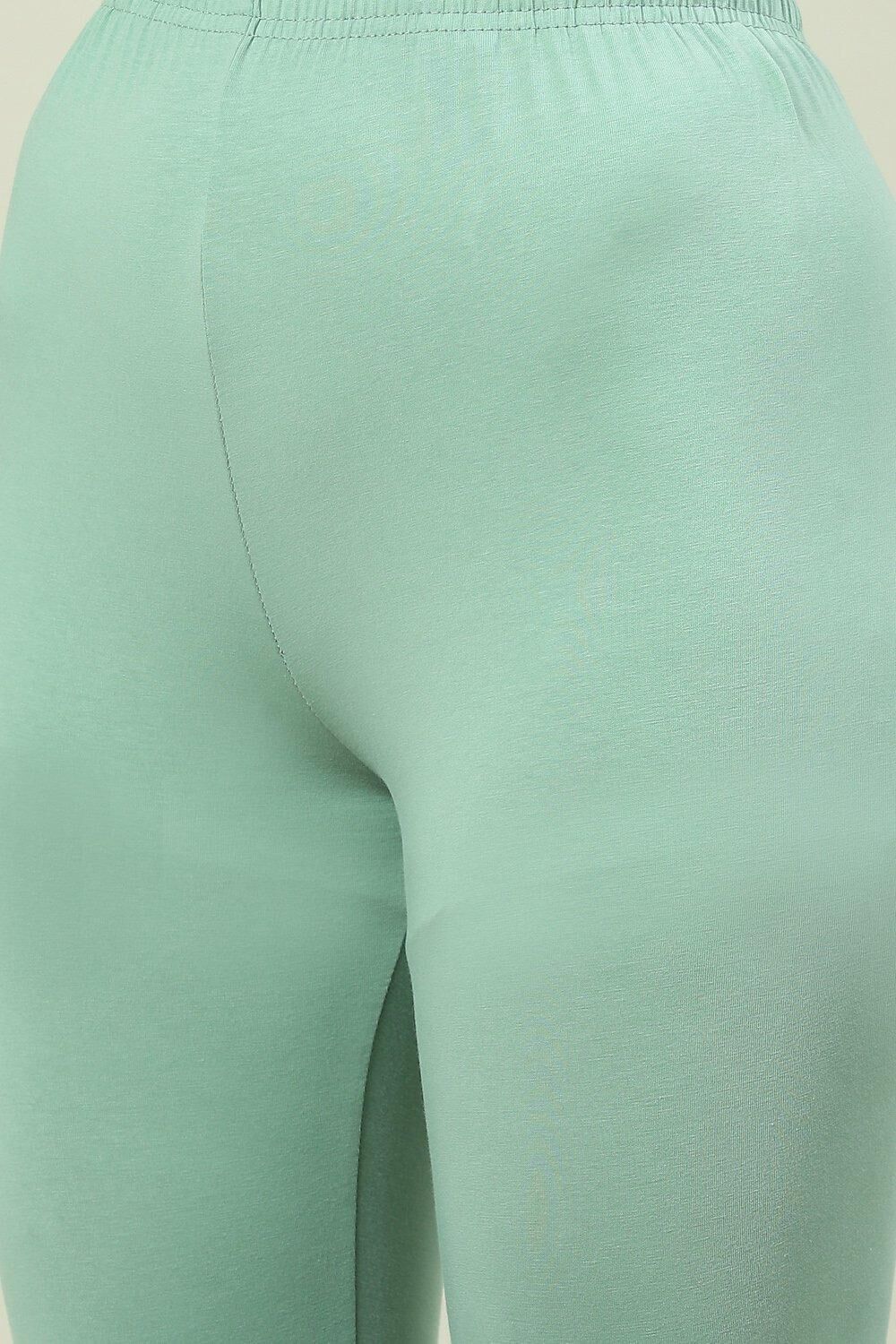 Sea Foam Cotton Blend Solid Churidar image number 1