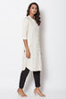 Orange Cotton Flax Front Open Solid Kurta image number 2
