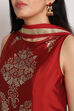 Rust Art Silk Metallic Lehenga Set image number 1