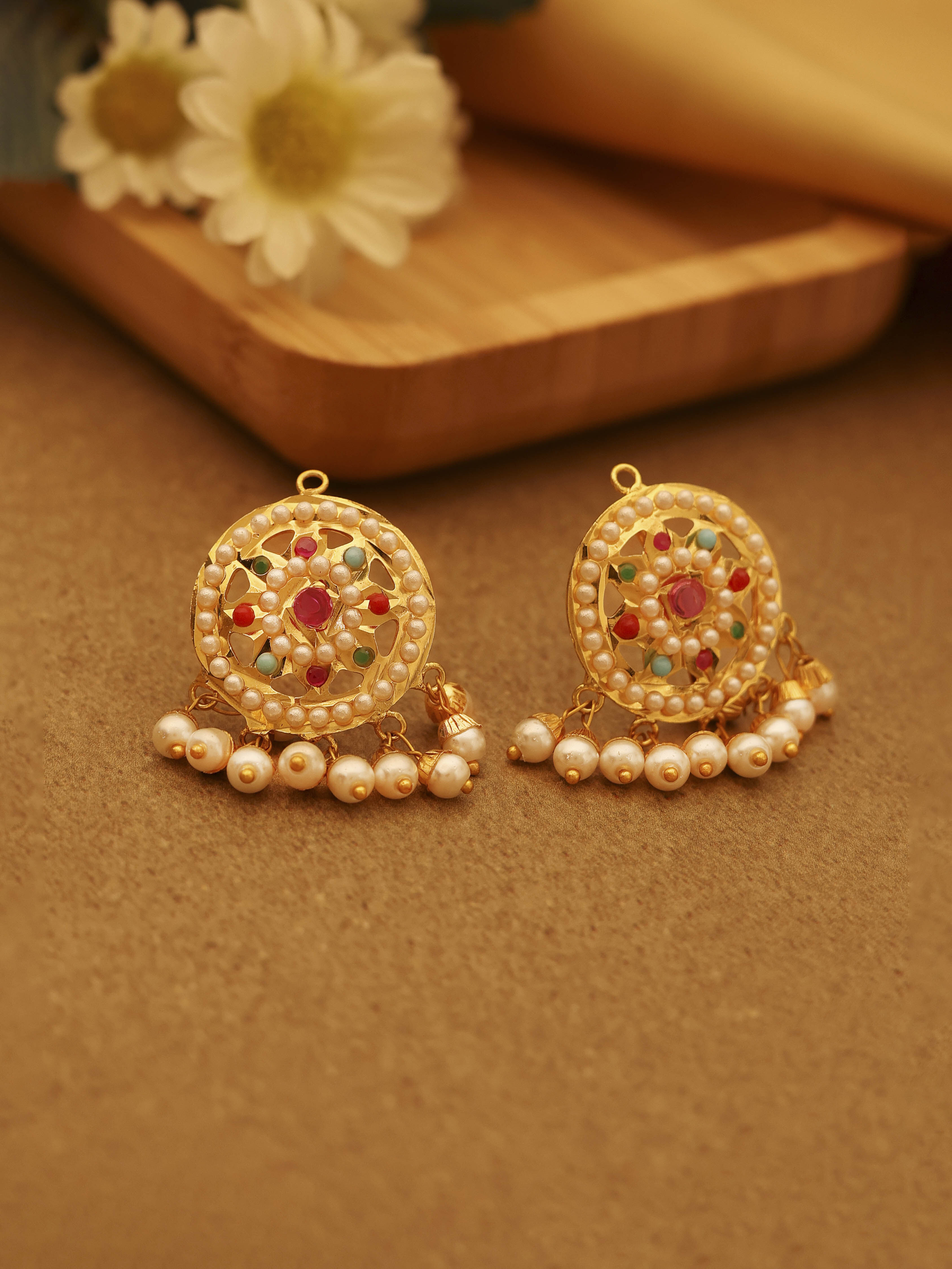 biba Multicolour Gold Plated Brass Drop & Dangler EarringsMulticolour Gold Plated Brass Drop & Dangler Earrings-picture-612