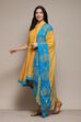 Turquoise Cotton Anarkali Solid Kurta Churidar Suit Set image number 3