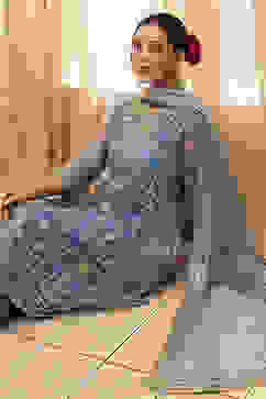 Light Blue Net Layered Suit Set image number 7