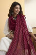 Maroon Cotton Bandhani Print Dupatta image number 1