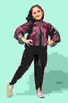 Brown Viscose Printed Jacket image number 0