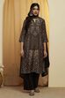 Black Viscose Blend Printed Straight Kurta Set image number 6