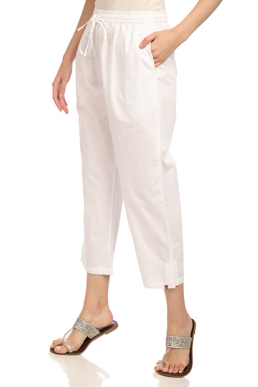 White Cotton Pants image number 2