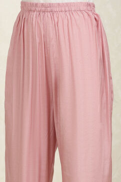 Peach Linen Digital Print Unstitched Suit Set image number 3