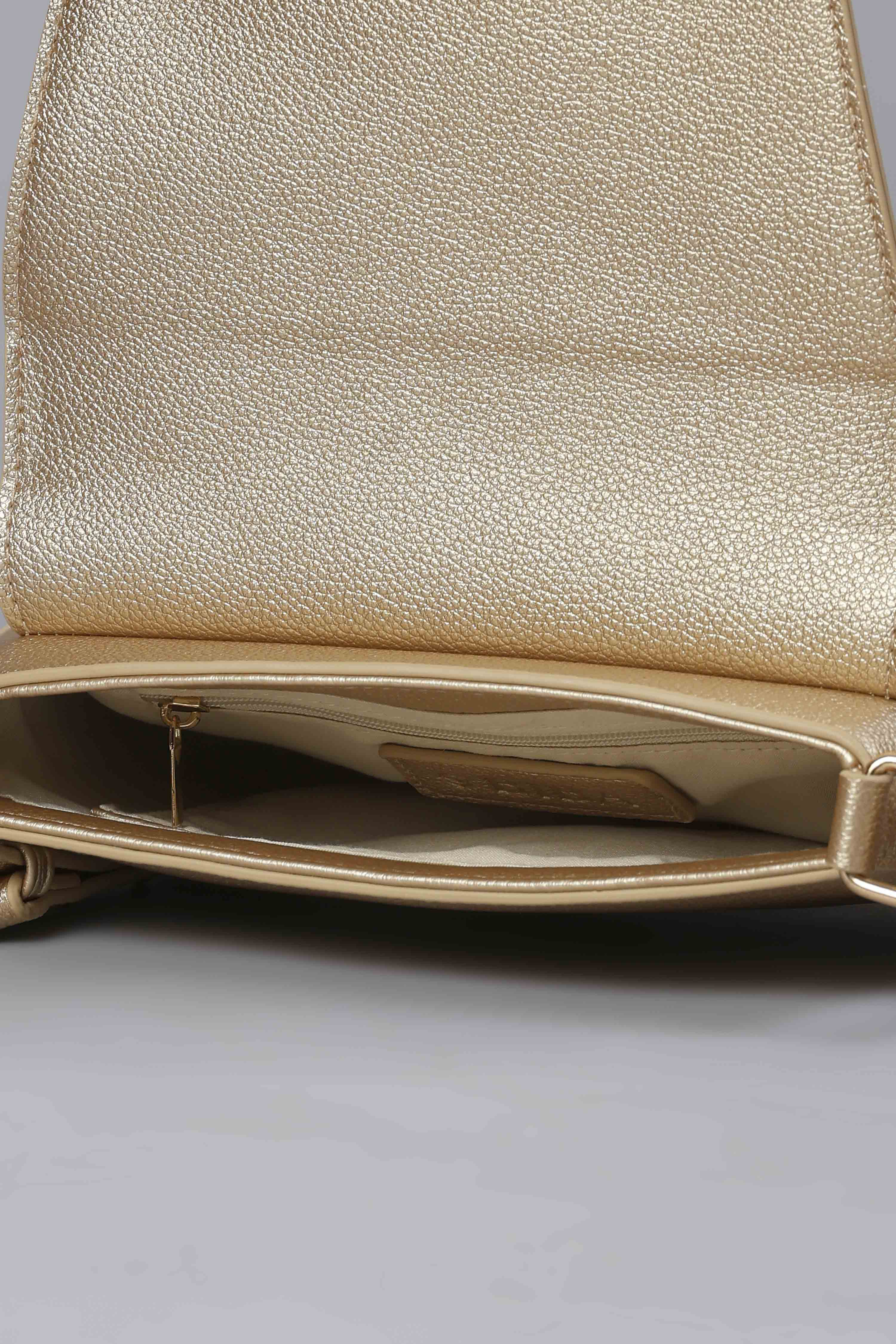 Gold PU Cross Body Bag image number 5