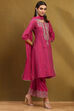 Fuchsia Embroidered Kalidar Suit Set image number 5