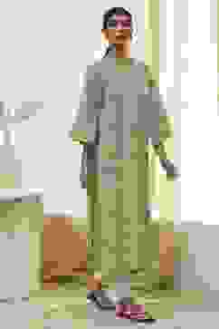 Green Pure Cotton Printed Straight Kurta image number 4