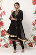 Rohit Bal Black Cotton Blend Straight Kurta Suit Set image number 5