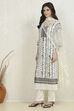 White-Black Georgette Printed Unstitched Suit Set image number 4