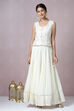 Off White Cotton Fusion Wear 3 Piece Set image number 3