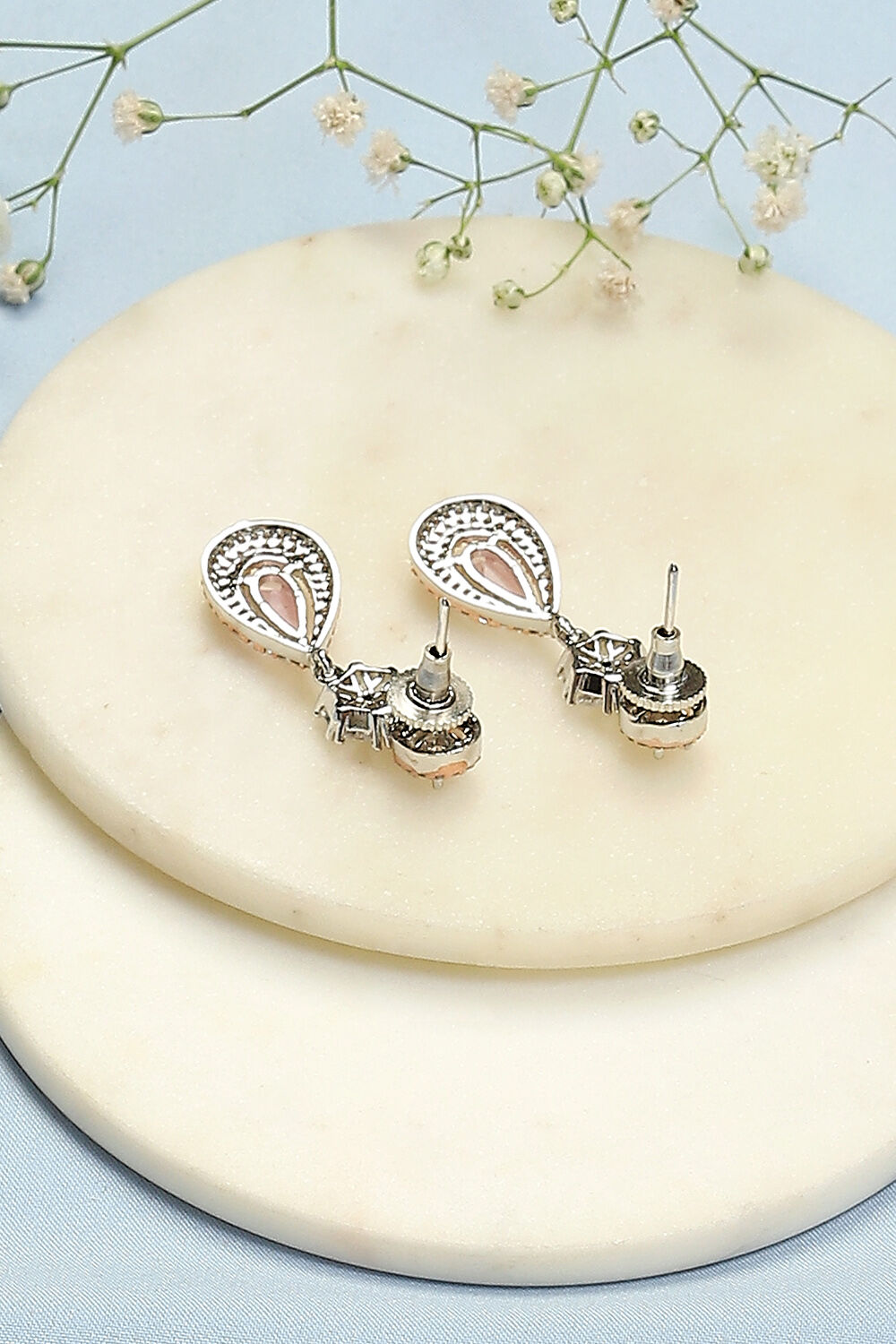 Light Pink Brass Earrings image number 2