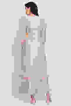 Beige Poly Cotton Straight Kurta Slim Pant Suit Set image number 4