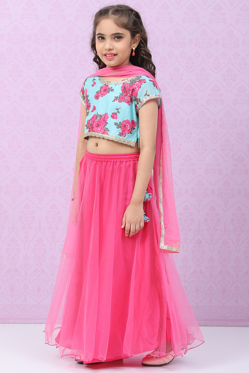 Pink Art Silk Lehenga Set image number 5