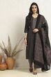 Blue Cotton Floral Printed Unstitched Suit Set image number 1