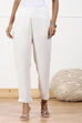 Maroon Viscose Slim Solid Pants image number 4