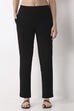 Black Cotton Lycra Fitted Pants image number 4