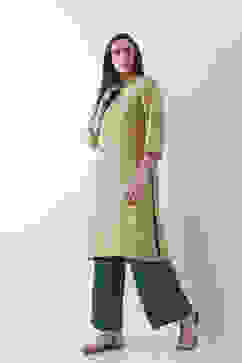 Green Solid Straight Palazzos image number 6