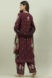 Black Rayon Printed Straight Pant Kurta Palazzo Suit Set image number 4